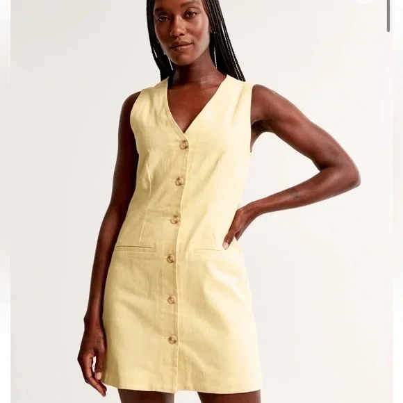 Abercrombie & Fitch | Dresses | Abercrombie Fitch Mara Linenblend Vest Mini  Dress | Poshmark